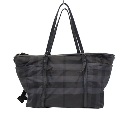 Burberry Graceford Tonal Check Diaper Bag, Black 